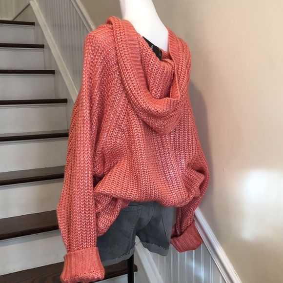 TORRID Rose Long Sleeve Chunky Woven Hooded Pullover W. Lace Up Front Sz 5X NWT - Picture 7 of 16